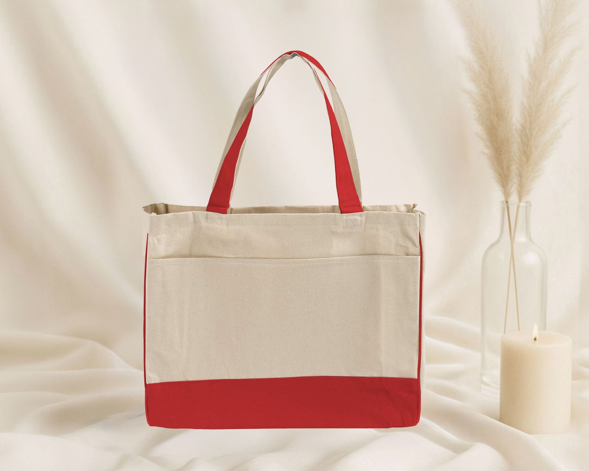 Blank Stylish Canvas Tote Bag — 12oz Cotton | Two-Tone