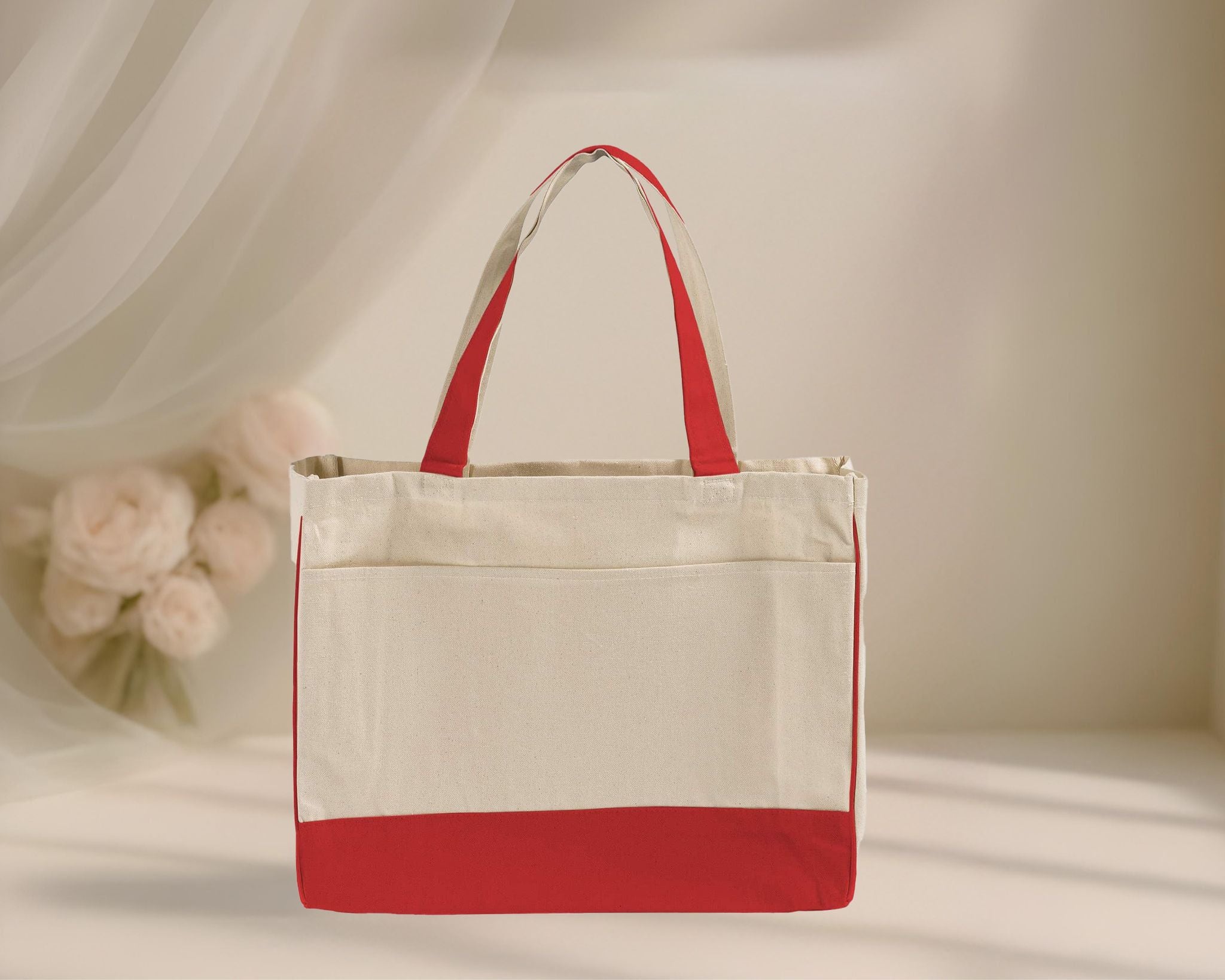 Blank Stylish Canvas Tote Bag — 12oz Cotton | Two-Tone