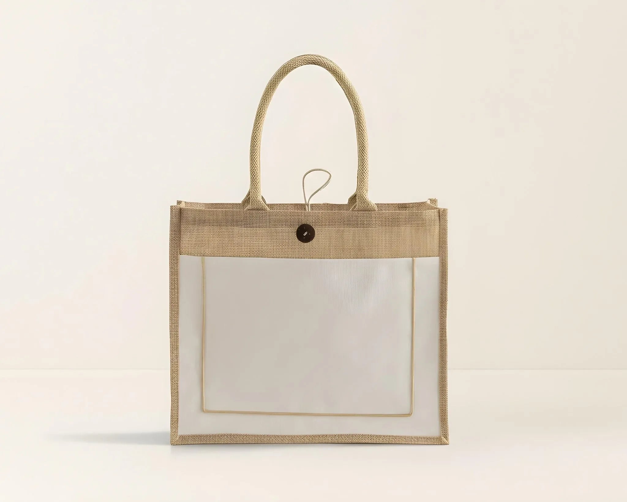 Blank Jute Tote Bag — Natural Burlap