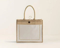 Blank Jute Tote Bag — Natural Burlap