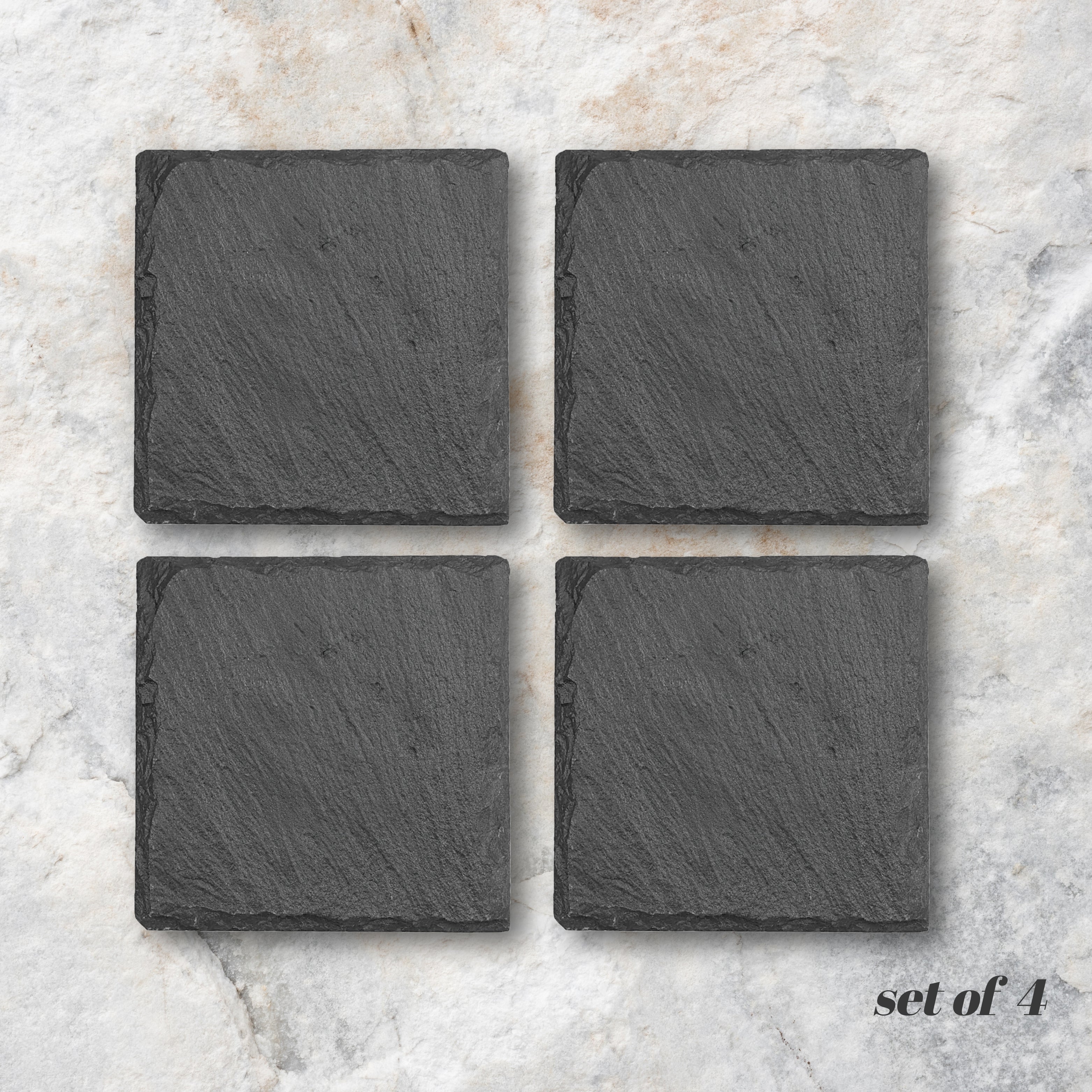 Premium Blank Slate Coasters – Natural Stone (Round or Square) | Ready for Customization