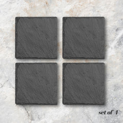 Premium Blank Slate Coasters – Natural Stone (Round or Square) | Ready for Customization