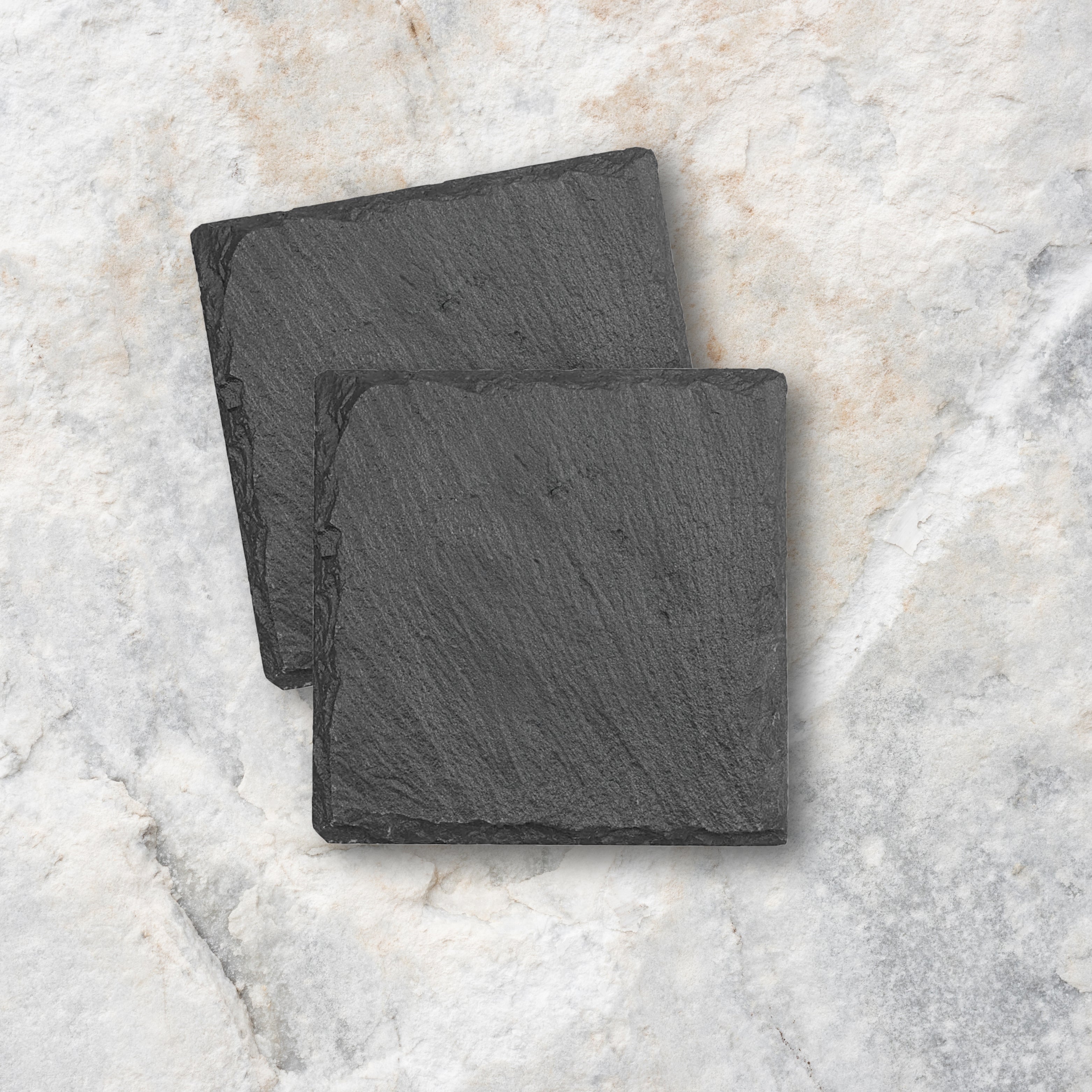 Premium Blank Slate Coasters – Natural Stone (Round or Square) | Ready for Customization