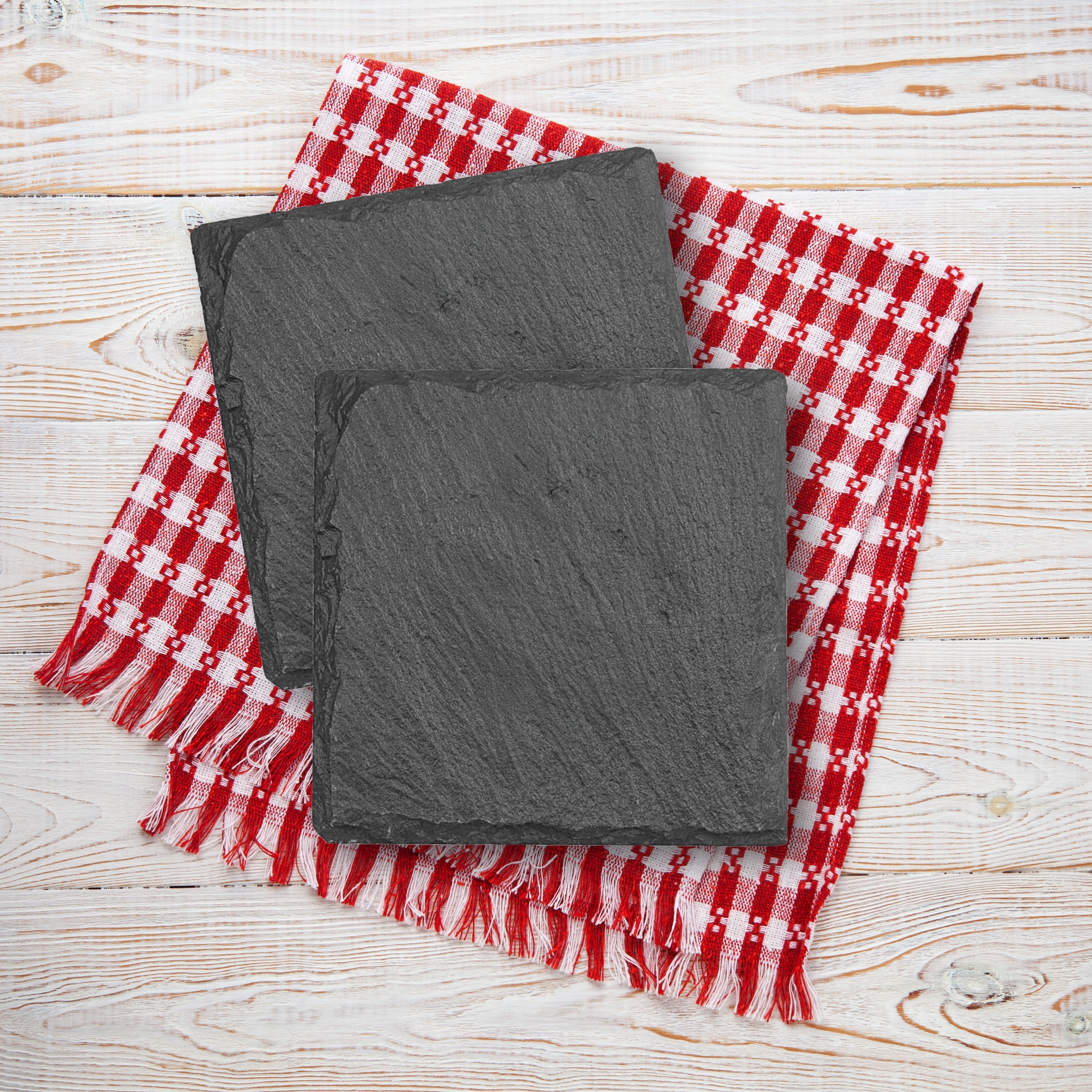 Premium Blank Slate Coasters – Natural Stone (Round or Square) | Ready for Customization