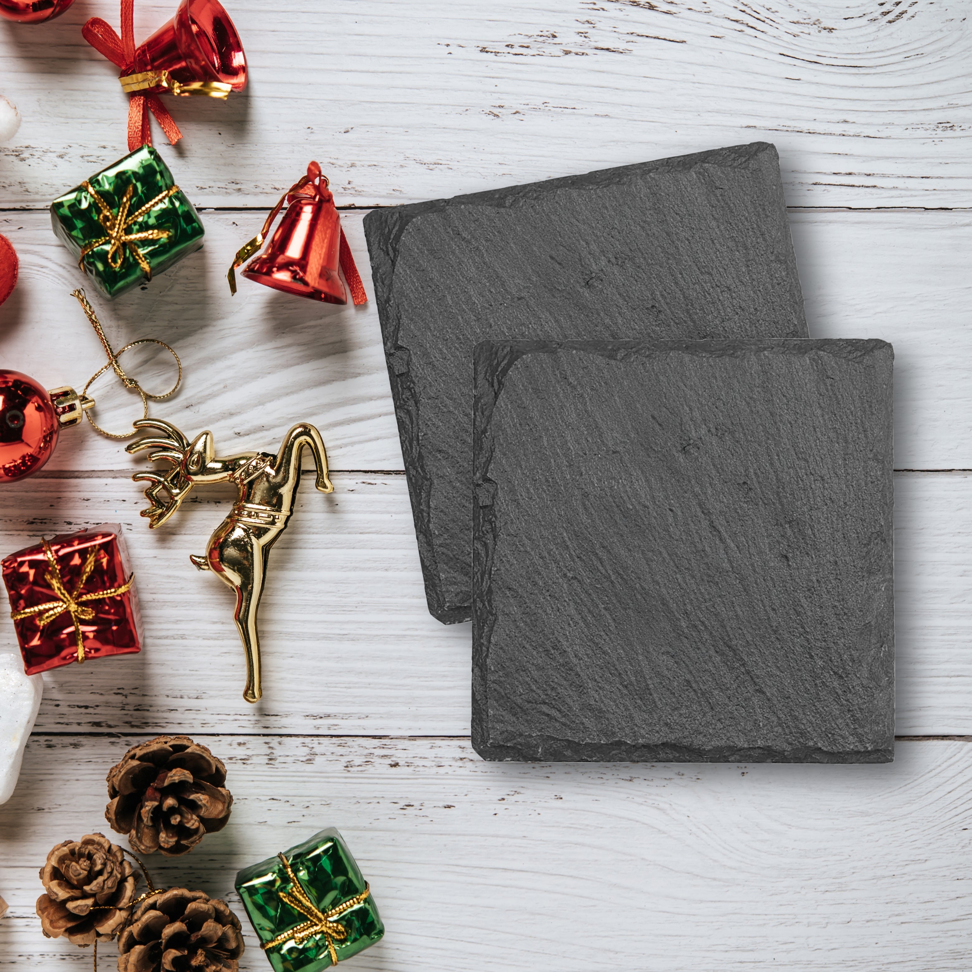 Premium Blank Slate Coasters – Natural Stone (Round or Square) | Ready for Customization