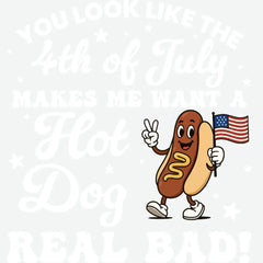 4th of July Hot Dog 4th of July Ready to Press DTF Transfer