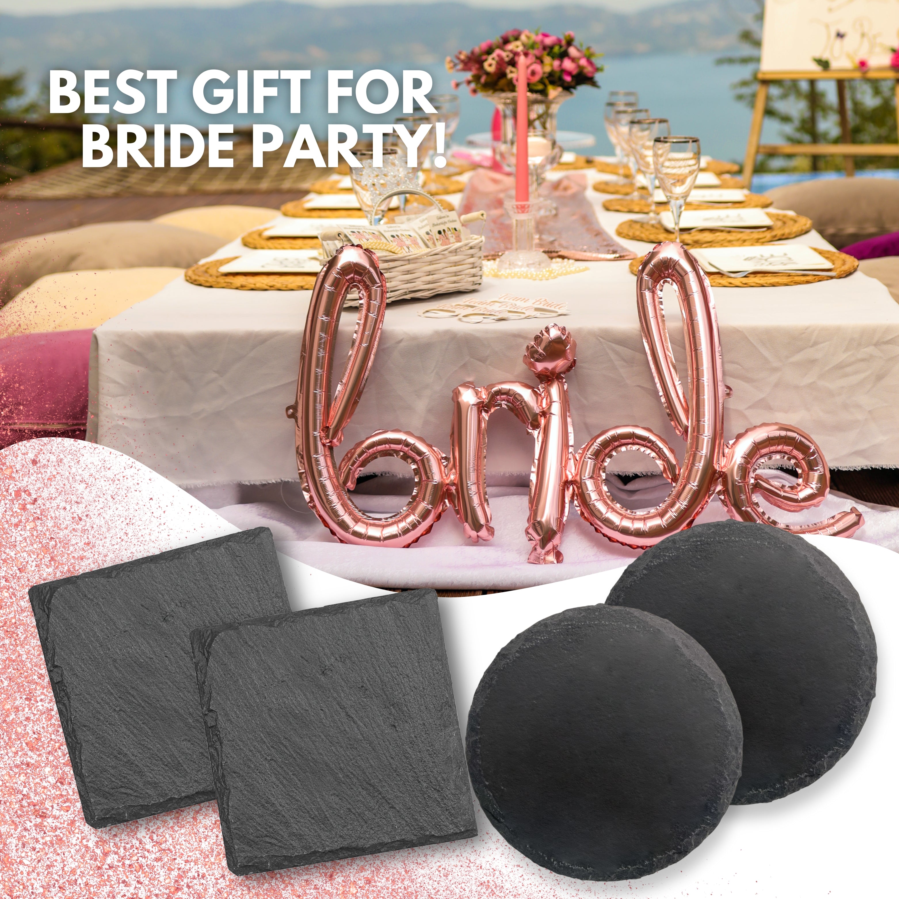 Premium Blank Slate Coasters – Natural Stone (Round or Square) | Ready for Customization