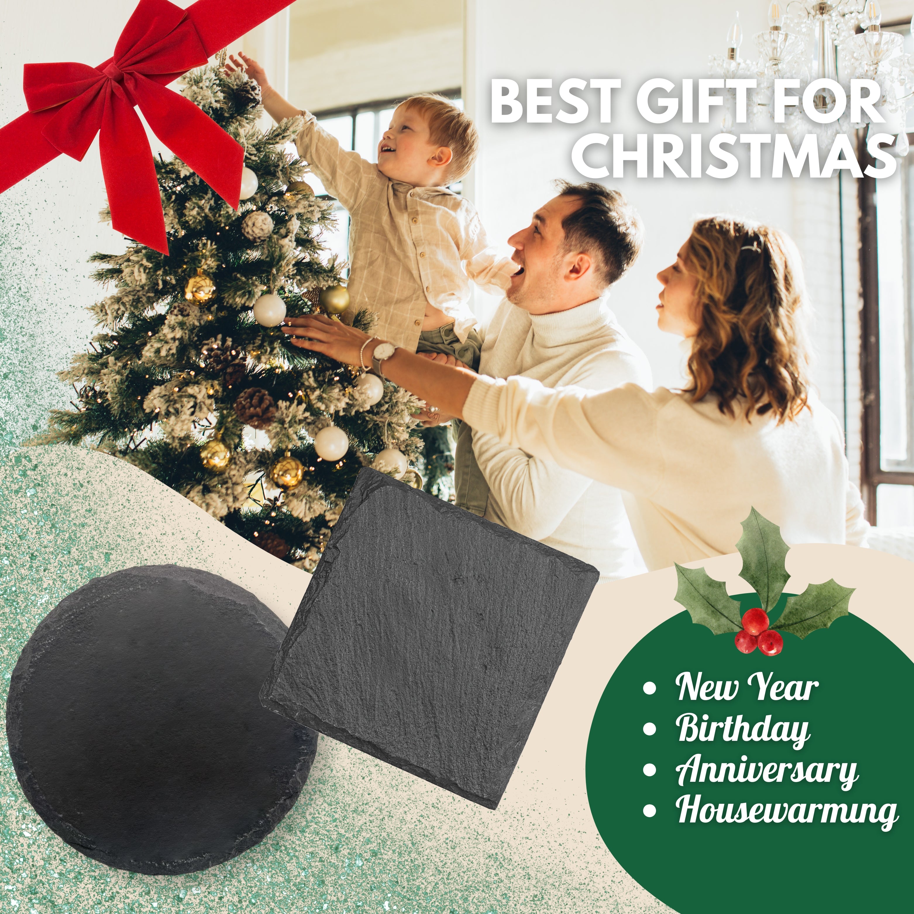 Premium Blank Slate Coasters – Natural Stone (Round or Square) | Ready for Customization