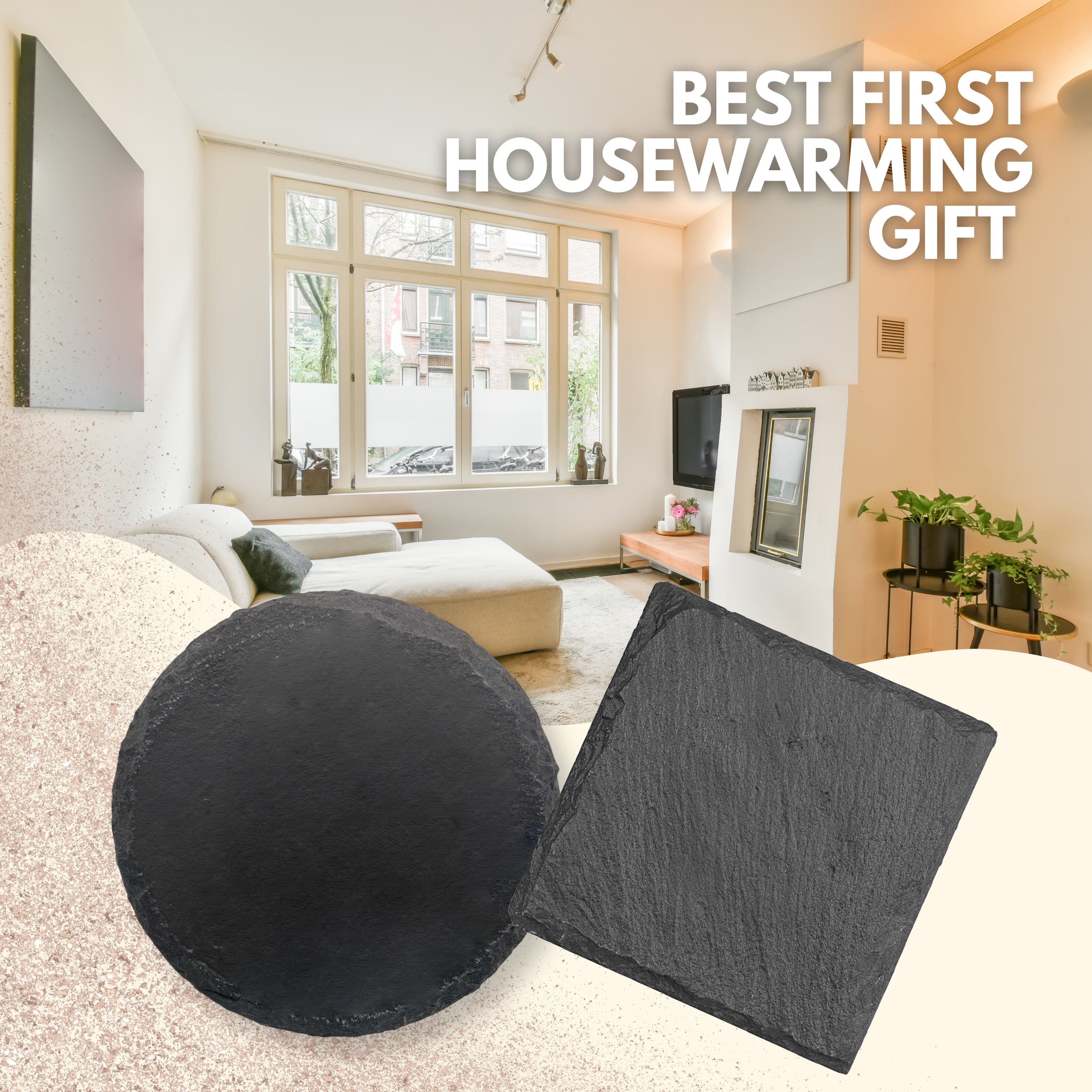 Premium Blank Slate Coasters – Natural Stone (Round or Square) | Ready for Customization