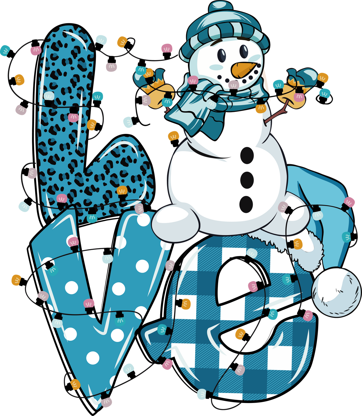 Love Snow Man Christmas - Christmas Ready to Press DTF Transfer