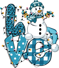 Love Snow Man Christmas - Christmas Ready to Press DTF Transfer