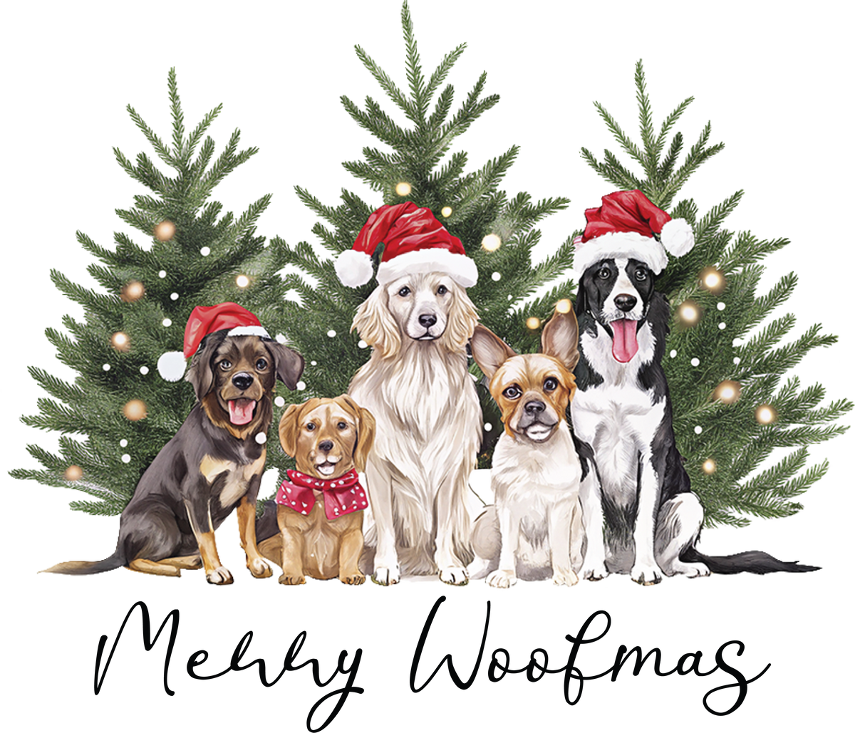 Merry Woofmas - Christmas Ready to Press DTF Transfer