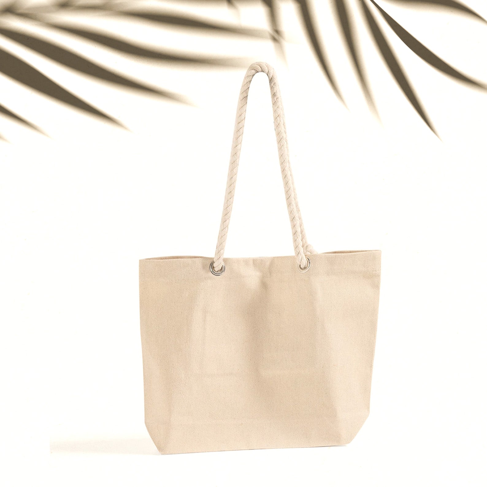 Beach Tote Bag – Custom Cotton Rope Handle Bag