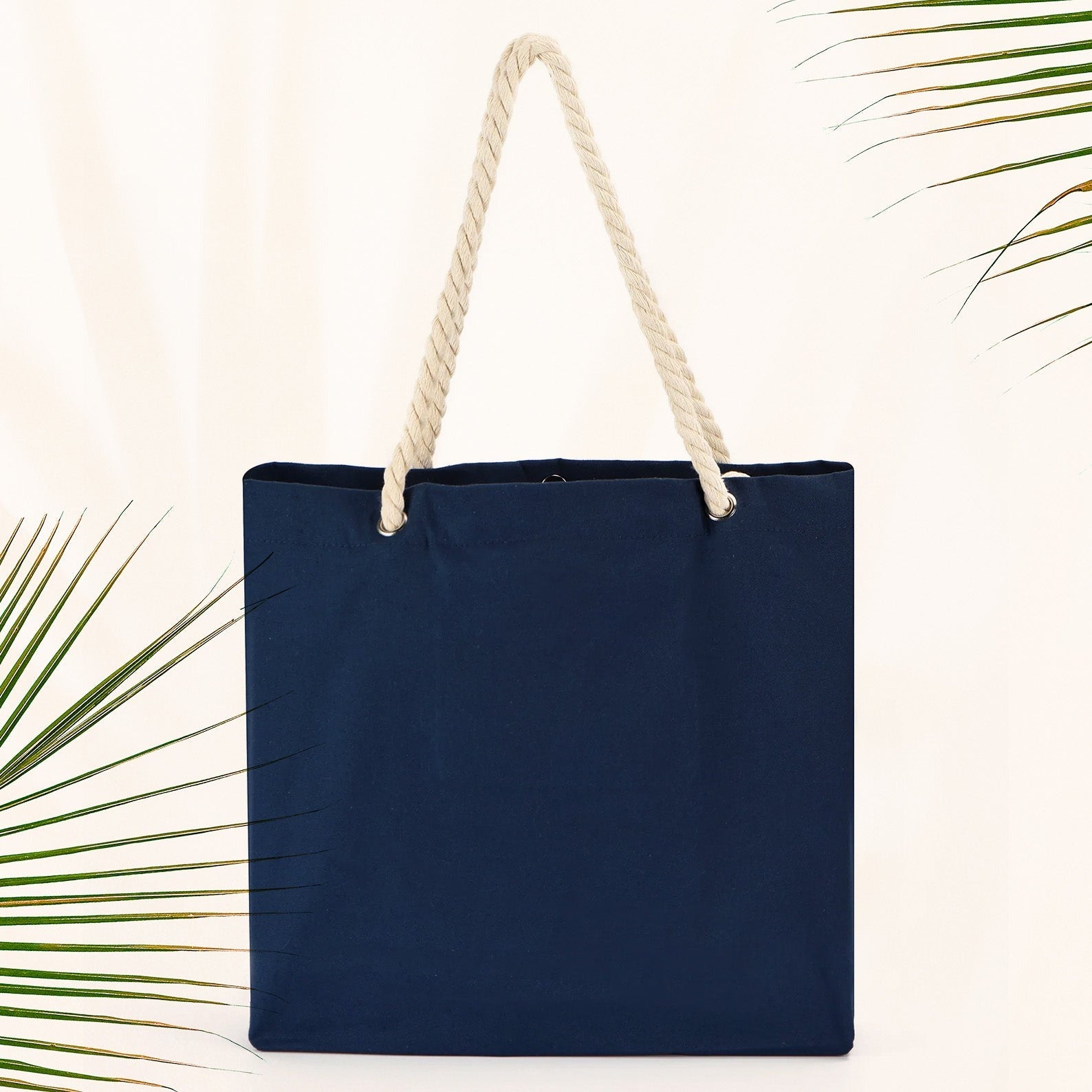 Blank Beach Tote Bag — Cotton Rope Handles