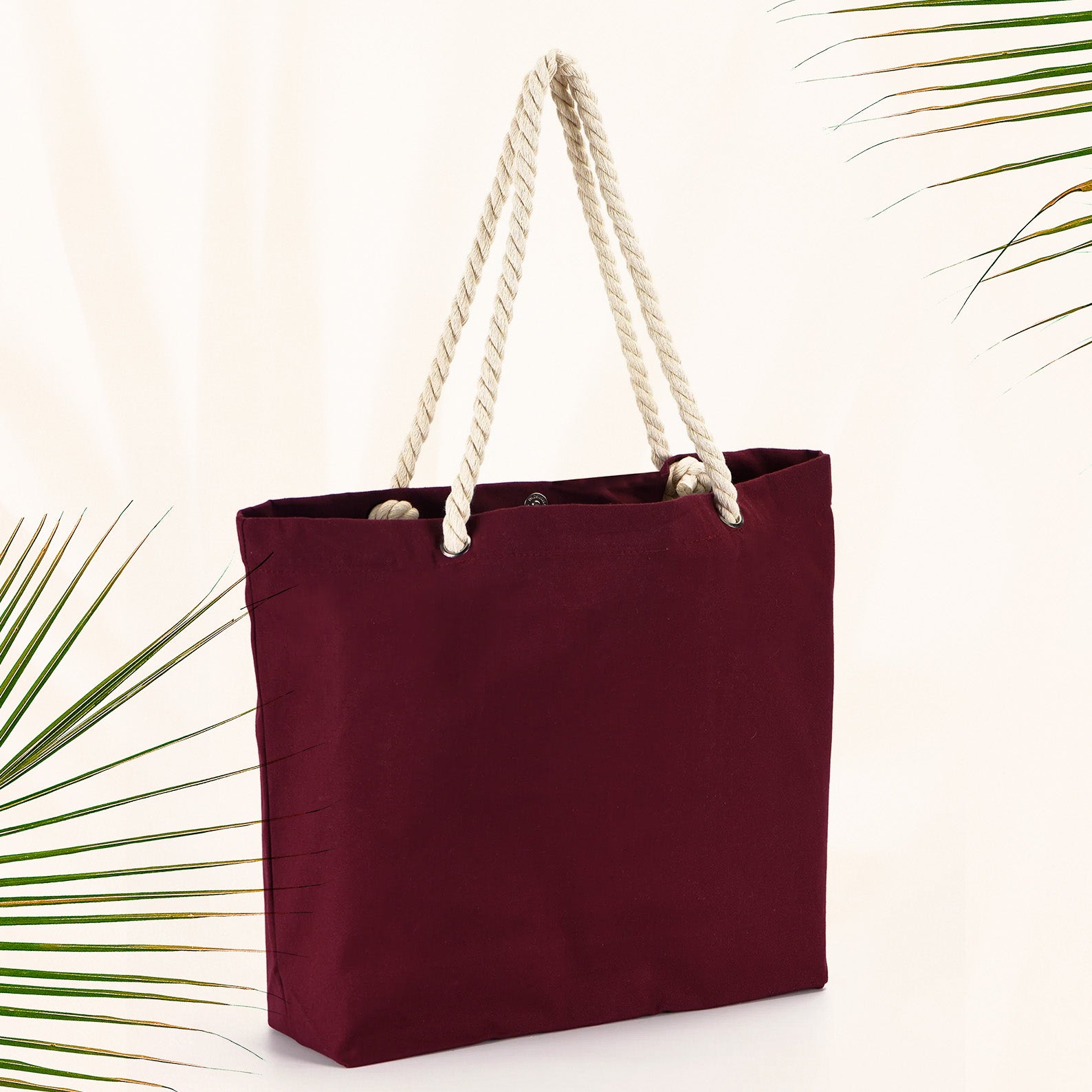Beach Tote Bag – Custom Cotton Rope Handle Bag
