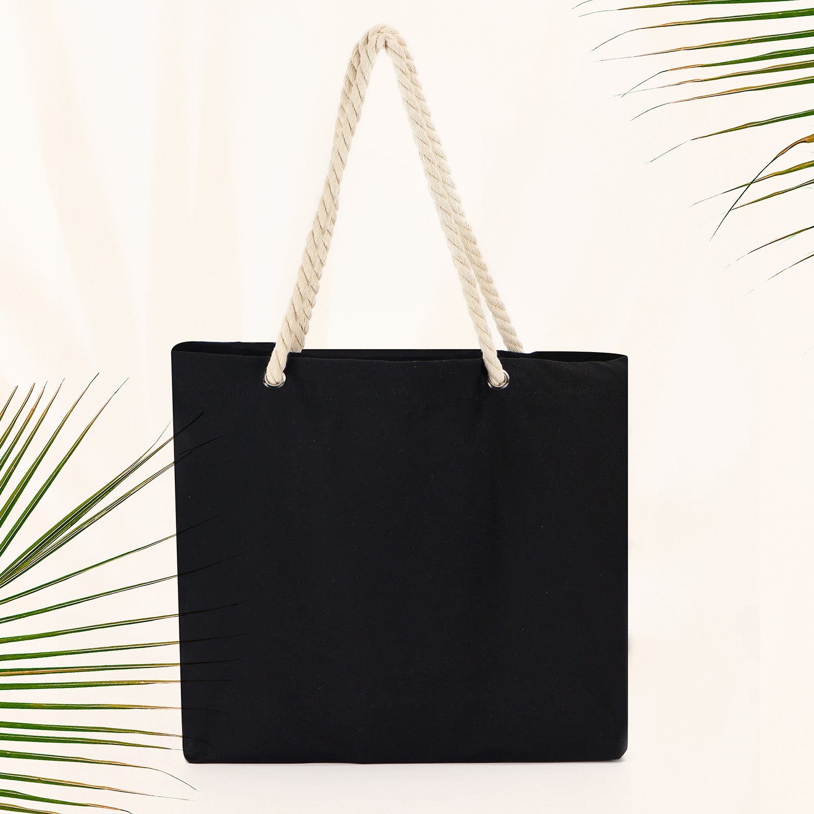 Beach Tote Bag – Custom Cotton Rope Handle Bag