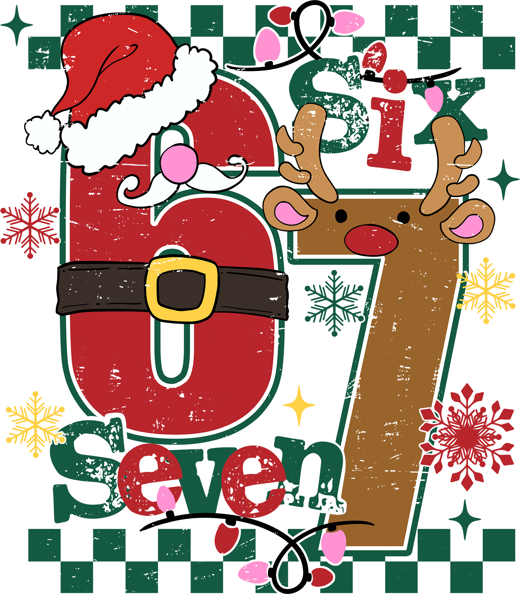 Funny Six Seven Meme Christmas - Christmas Ready to Press DTF Transfer