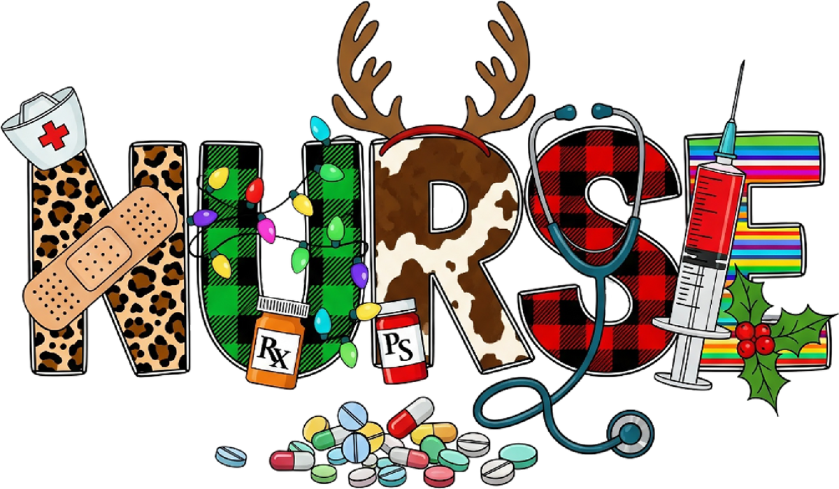 Western Nurse Christmas - Christmas Ready to Press DTF Transfer