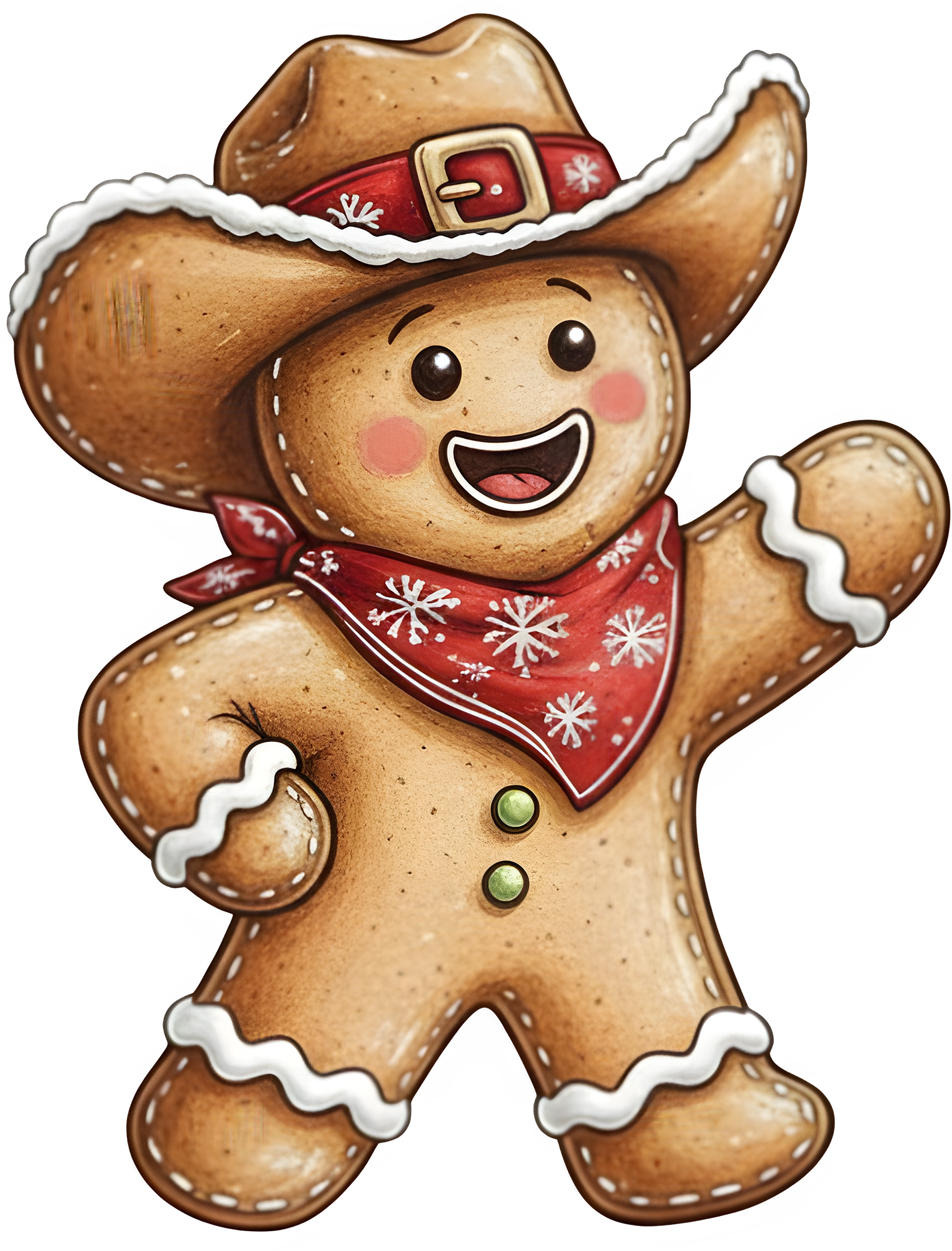 Howdy Christmas Gingerbread Man - Christmas Ready to Press DTF Transfer