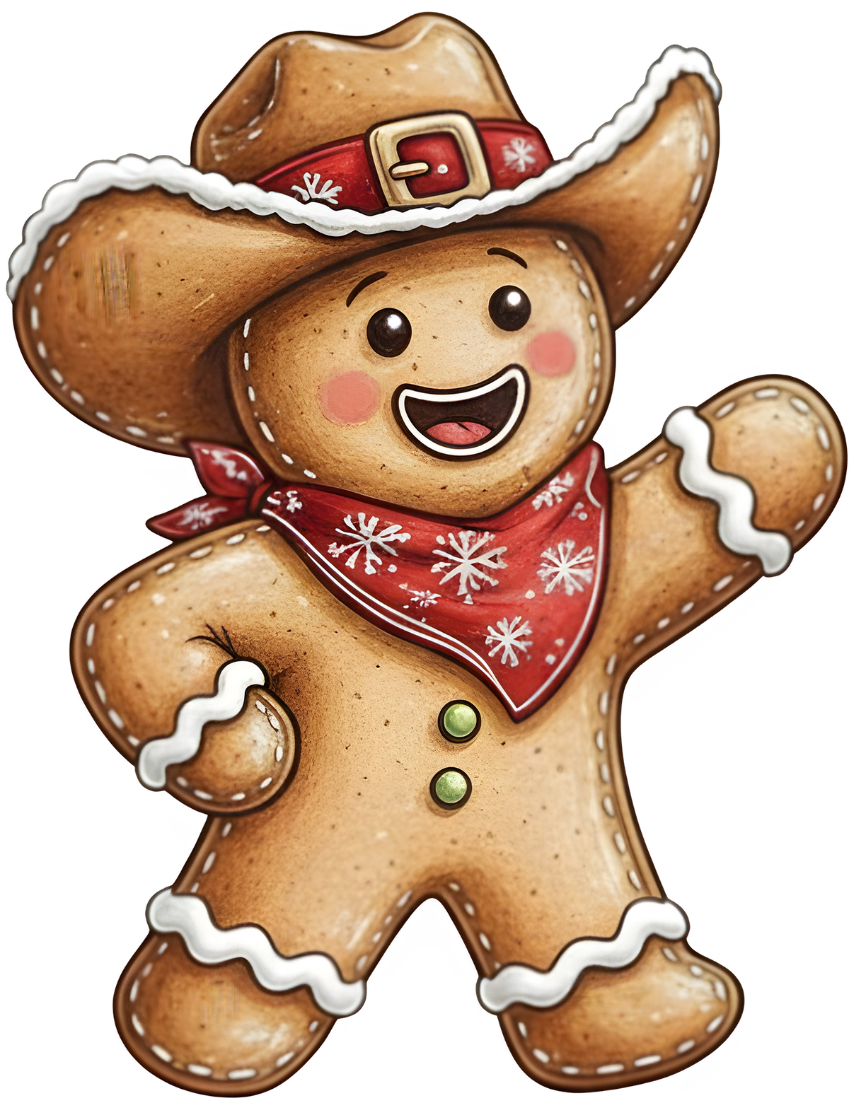 Howdy Christmas Gingerbread Man - Christmas Ready to Press DTF Transfer
