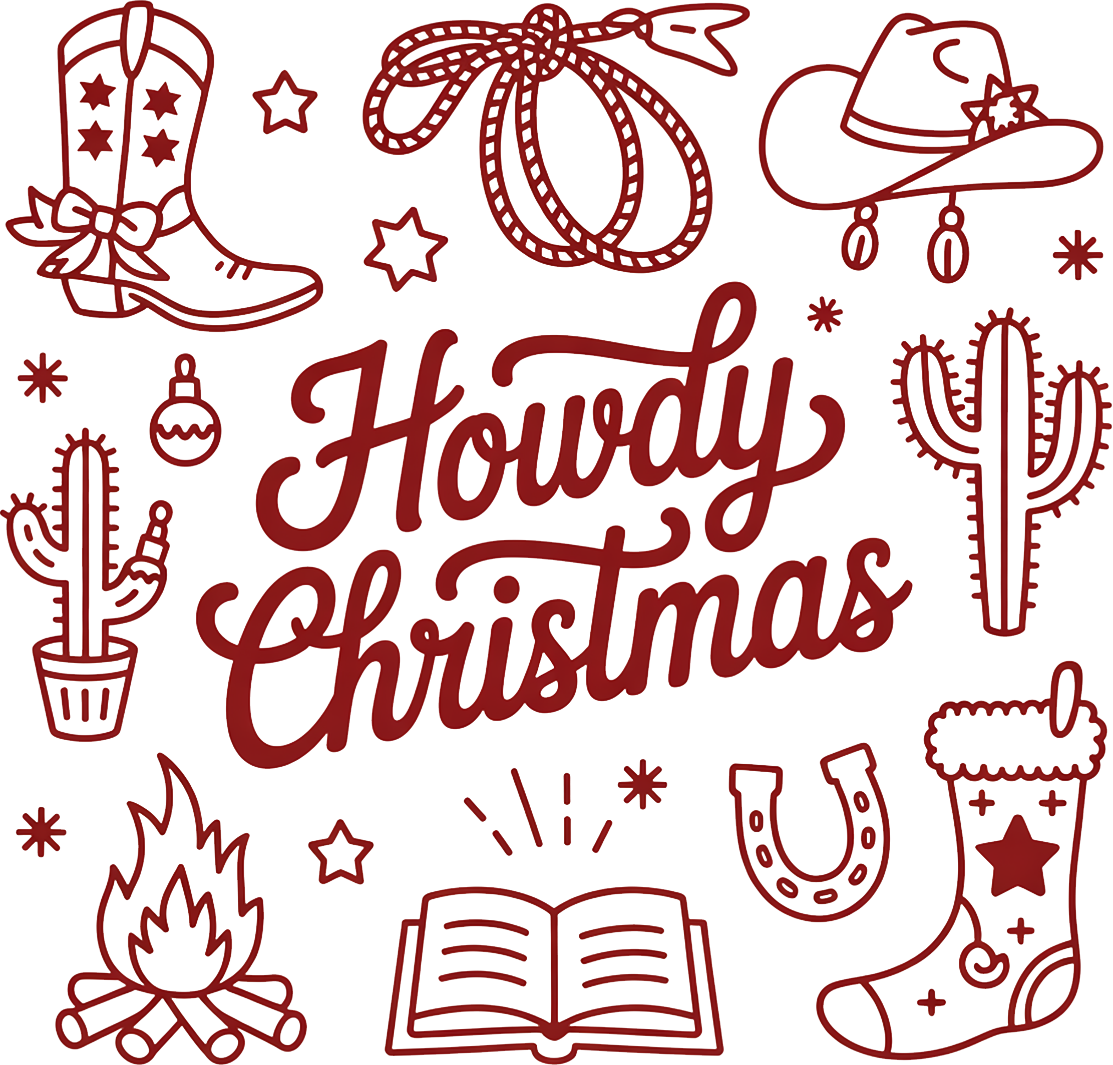 Howdy Christmas - Christmas Ready to Press DTF Transfer