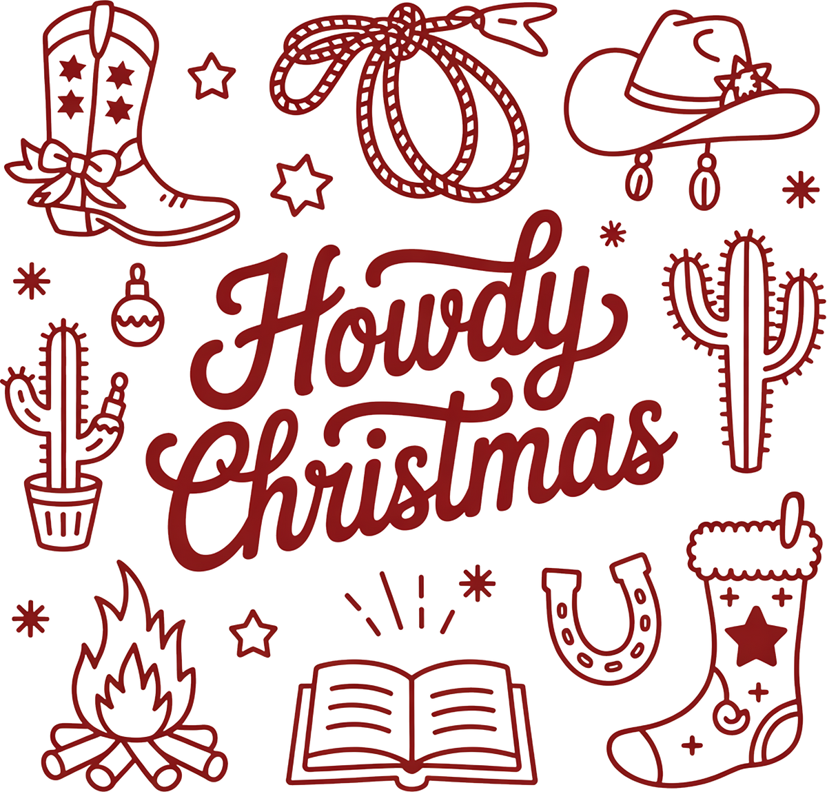 Howdy Christmas - Christmas Ready to Press DTF Transfer