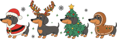 Christmas Dachshund - Christmas Ready to Press DTF Transfer