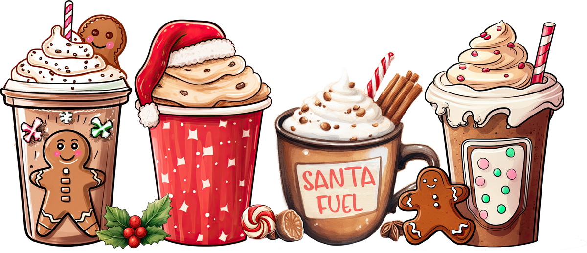 Gingerbread Christmas Coffee - Christmas Ready to Press DTF Transfer