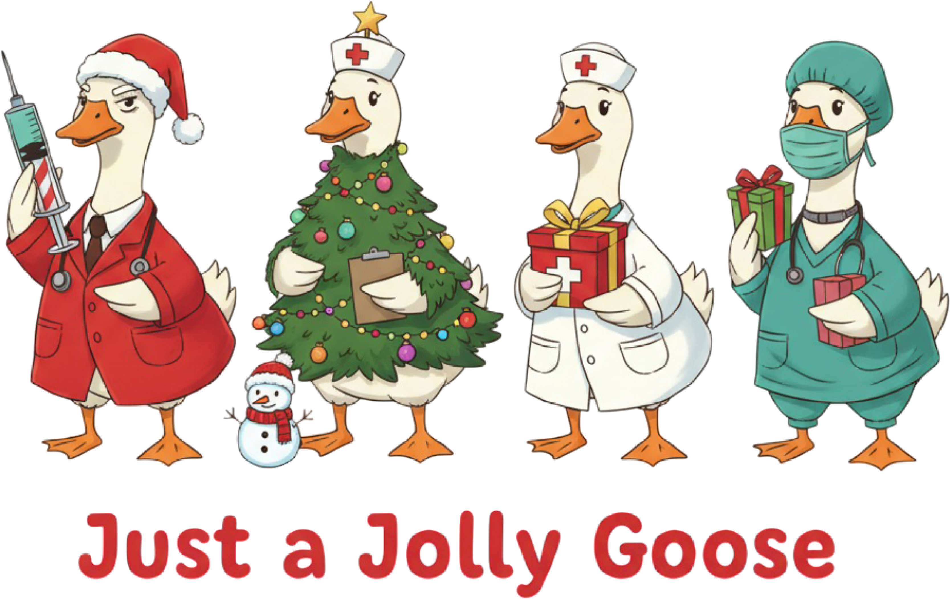 Christmas Doctor Goose - Christmas Ready to Press DTF Transfer