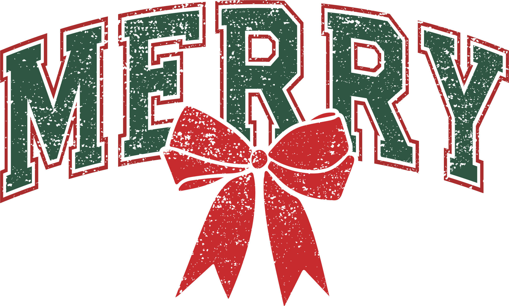 Christmas Merry Bow - Christmas Ready to Press DTF Transfer