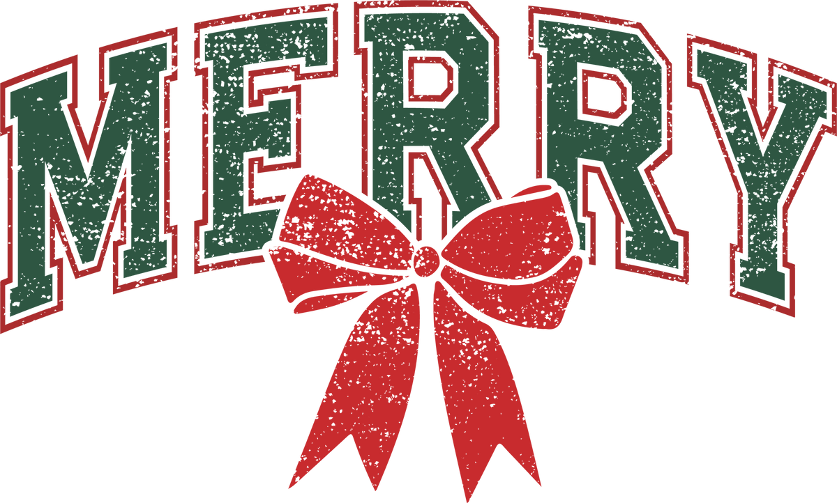 Christmas Merry Bow - Christmas Ready to Press DTF Transfer