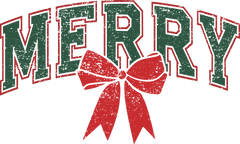 Christmas Merry Bow - Christmas Ready to Press DTF Transfer
