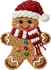 Faux Yarn Gingerbread Man - Christmas Ready to Press DTF Transfer