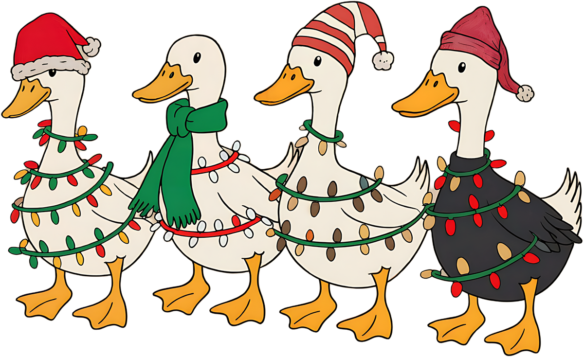 Christmas Lights Goose - Christmas Ready to Press DTF Transfer