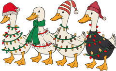 Christmas Lights Goose - Christmas Ready to Press DTF Transfer