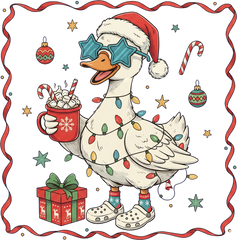 Cool Christmas Goose - Christmas Ready to Press DTF Transfer