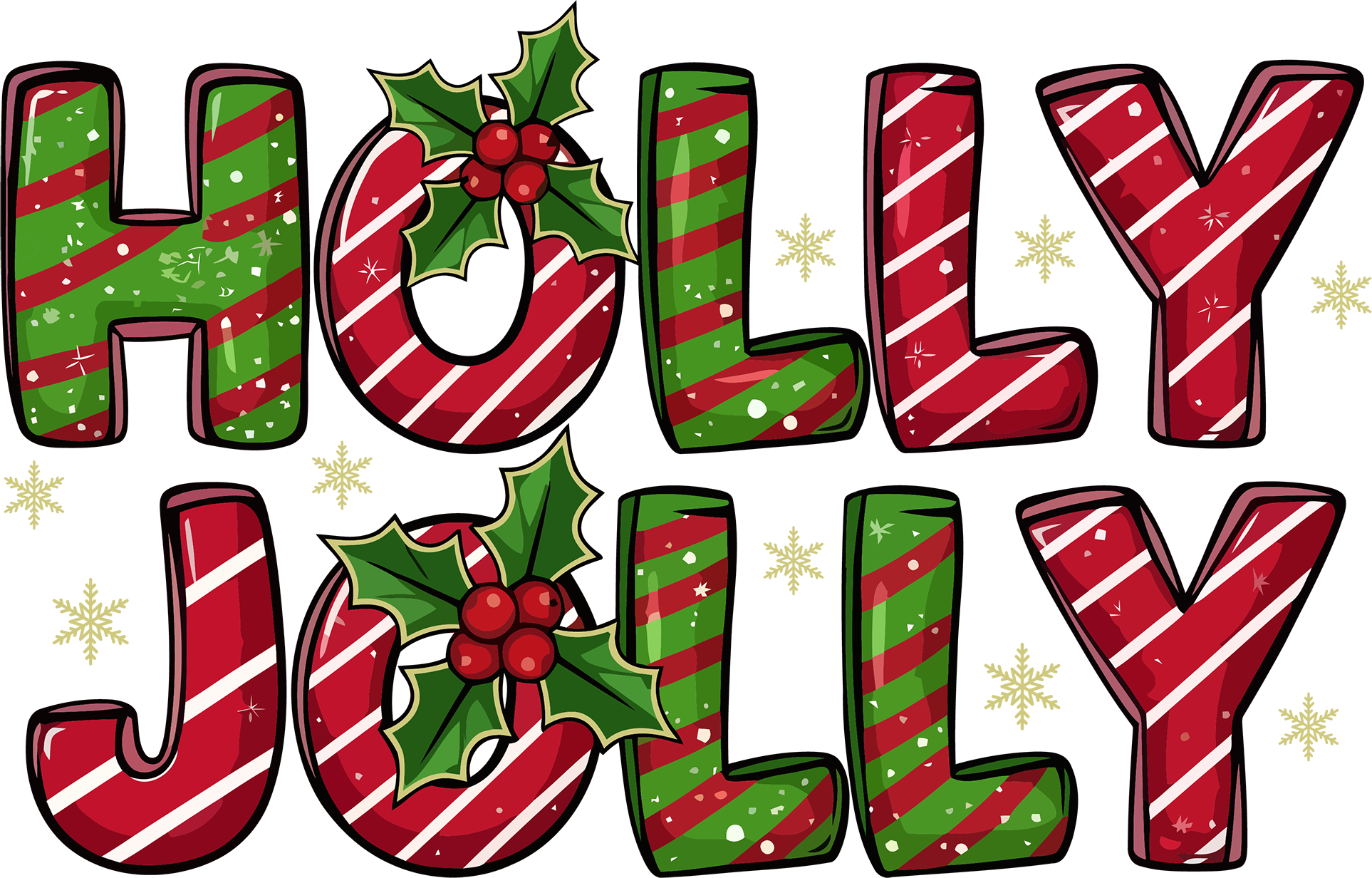 Holly Jolly - Christmas Ready to Press DTF Transfer