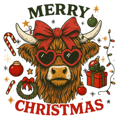 Merry Christmas Cow - Christmas Ready to Press DTF Transfer