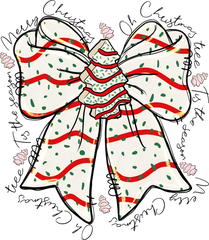 Christmas Tree Cake Bow - Christmas Ready to Press DTF Transfer