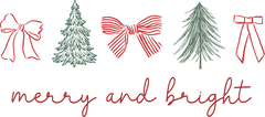 Christmas Tree Bow Merry And Bright - Christmas Ready to Press DTF Transfer