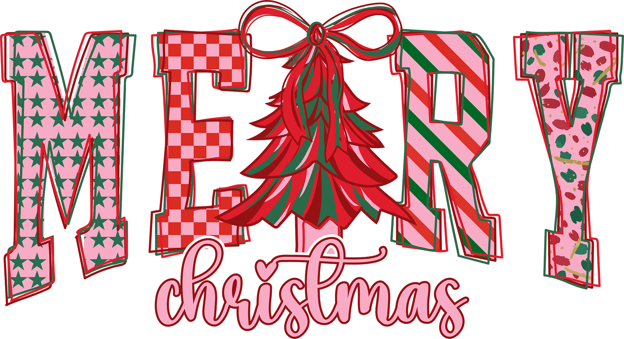 Merry Christmas - Christmas Ready to Press DTF Transfer