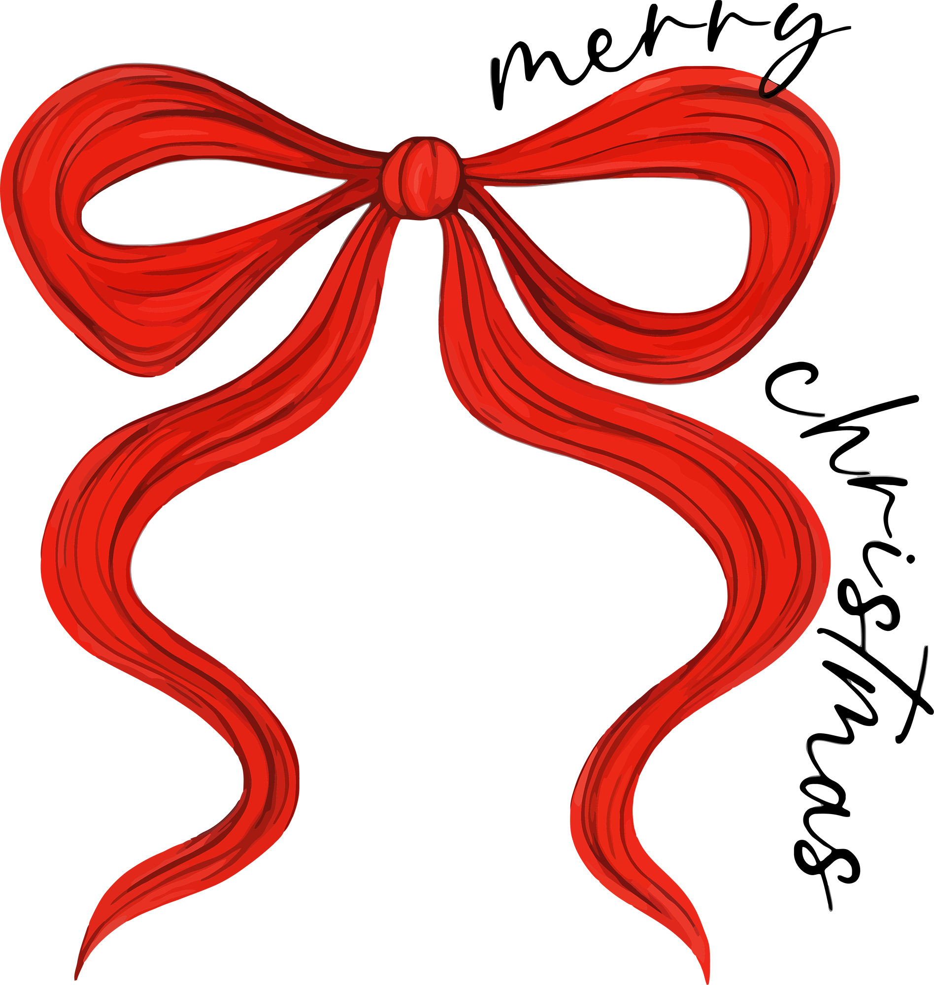 Merry Christmas Red Bow - Christmas Ready to Press DTF Transfer