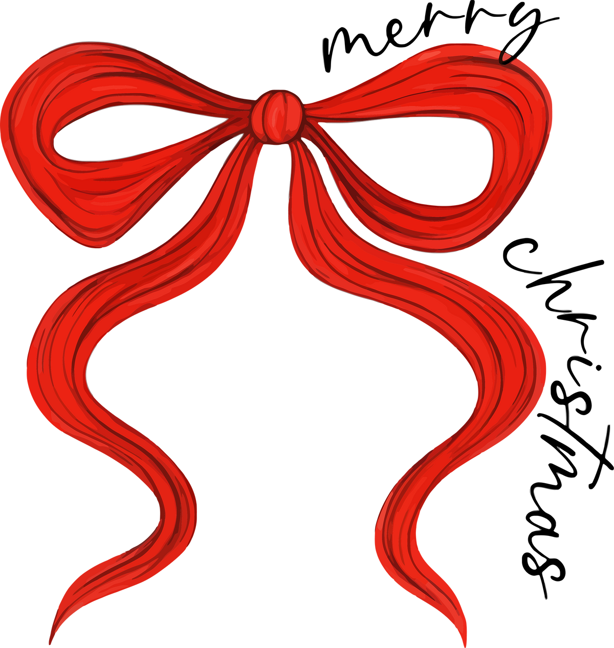 Merry Christmas Red Bow - Christmas Ready to Press DTF Transfer