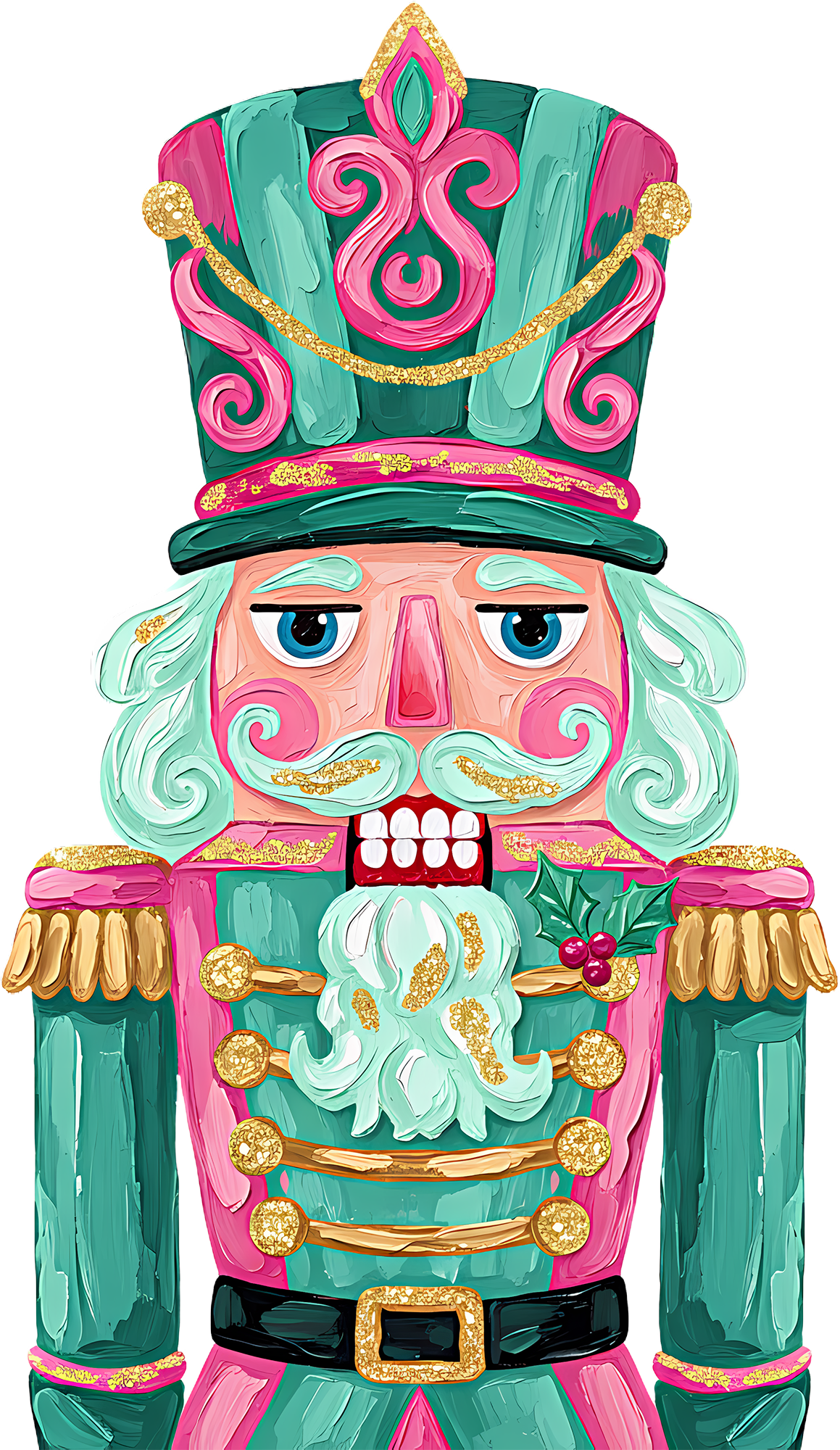 Hand Painted Brushstroke Nutcracker - Christmas Ready to Press DTF Transfer