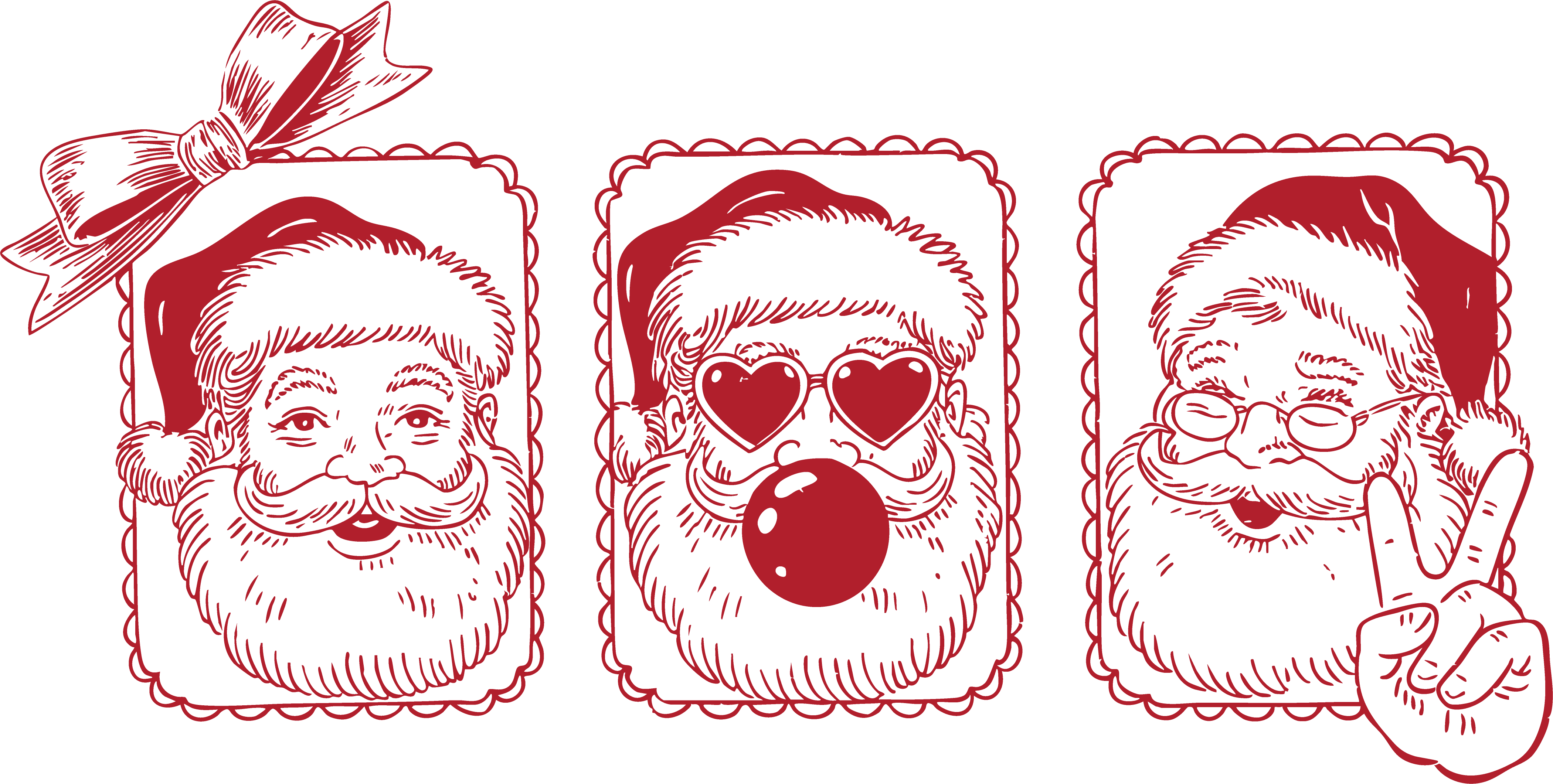 Santa Doodle - Christmas Ready to Press DTF Transfer