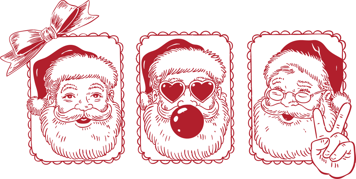 Santa Doodle - Christmas Ready to Press DTF Transfer