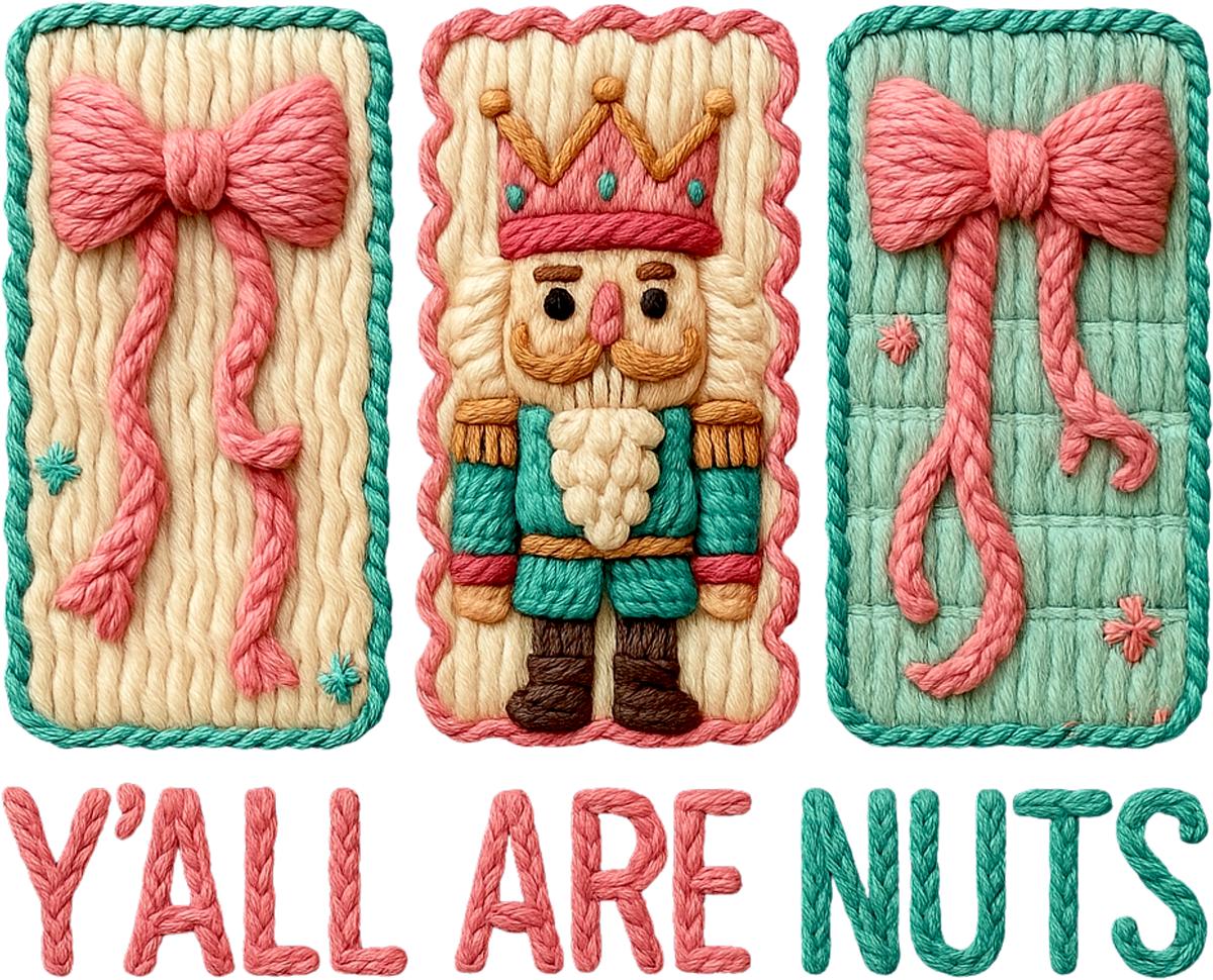 Coquette Christmas Nutcracker Latch Hook Yarn Crochet - Christmas Ready to Press DTF Transfer