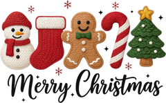 Latch Hook Yarn Faux Merry Christmas - Christmas Ready to Press DTF Transfer