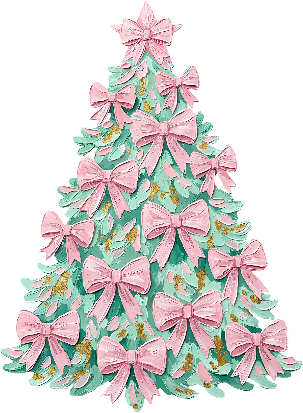 Hand Painted Brushstroke Christmas Tree - Christmas Ready to Press DTF Transfer