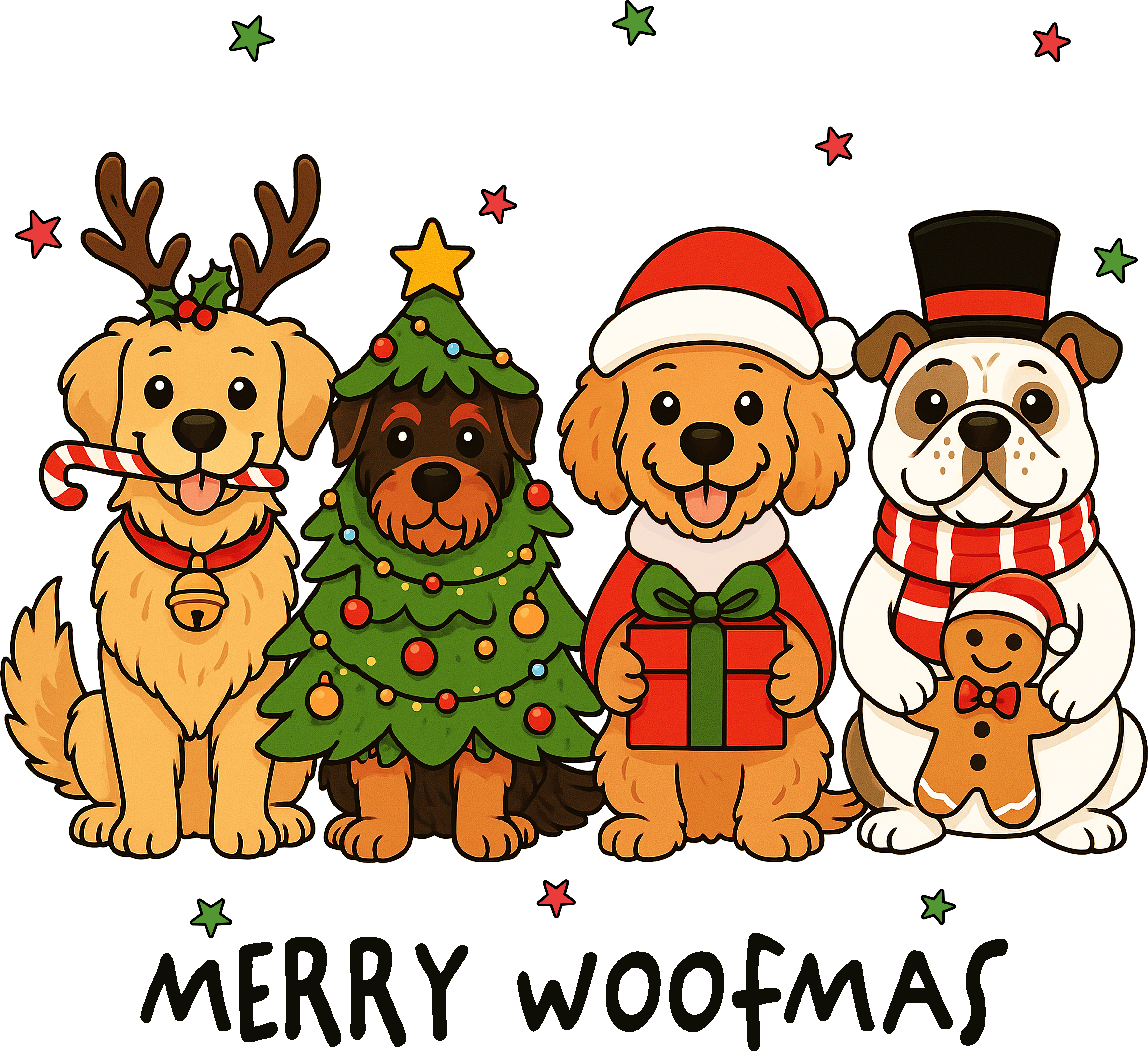 Merry Woofmas - Christmas Ready to Press DTF Transfer